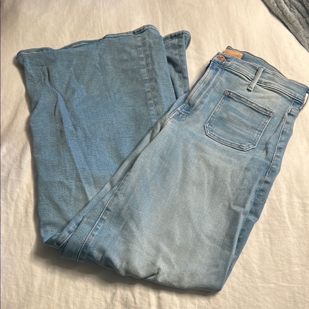 MOTHER Light Blue Flare & Wide Leg Jeans